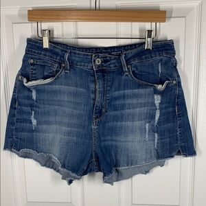 Levi strauss signature high rise cut off distressed jean shorts size 33